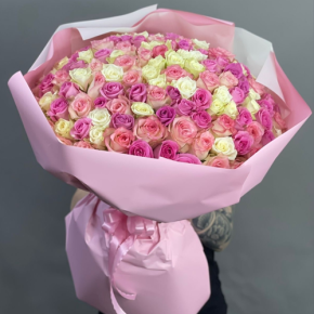 Букет из 151 кенийской розы микс (40 см) в Можайске