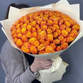Букет из 101 огненной розы (40 см) в Можайске