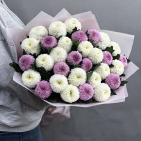 Букет из 31 хризантемы Момоко микс в Можайске