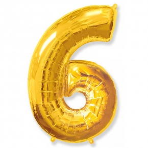 Шар гелиевый цифра 6 (40х102 см) в Можайске