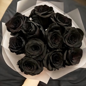 Букет "Черная королева" из 11 черных роз Эквадор (60 см) в Можайске