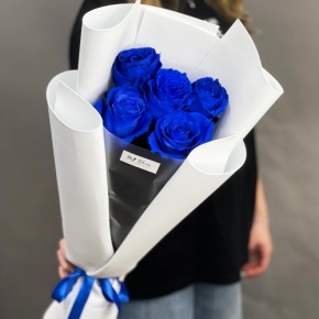 Букет из 5 синих роз Эквадор в Можайске