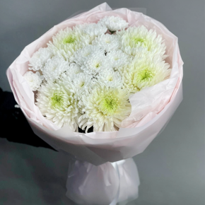 Букет из микса белых хризантем Магнум  в Можайске