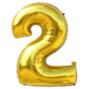 Шар гелиевый цифра 2 (40х102 см) в Можайске