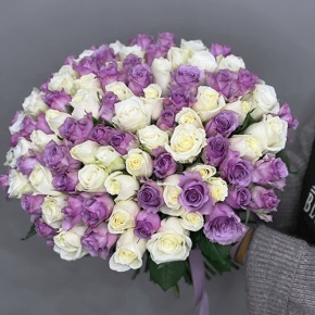 Букет "Фиолетовый микс" из 101 розы (40 см) в Можайске