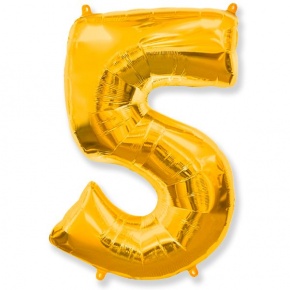 Шар гелиевый цифра 5 (40х102 см) в Можайске