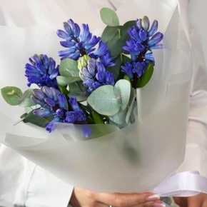 Букет "Мини" из 5 ароматных гиацинтов и эвкалипта в Можайске