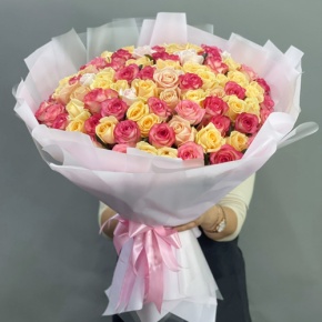 Букет из 101 розы  микс (70 см) в Можайске
