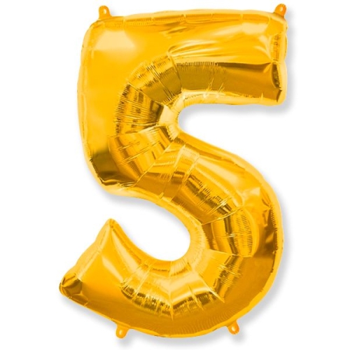 Шар гелиевый цифра 5 (40х102 см) в Можайске