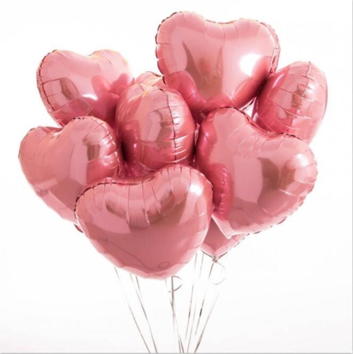 Сердце розовое фольгированный шар с гелием (45 см) в Можайске